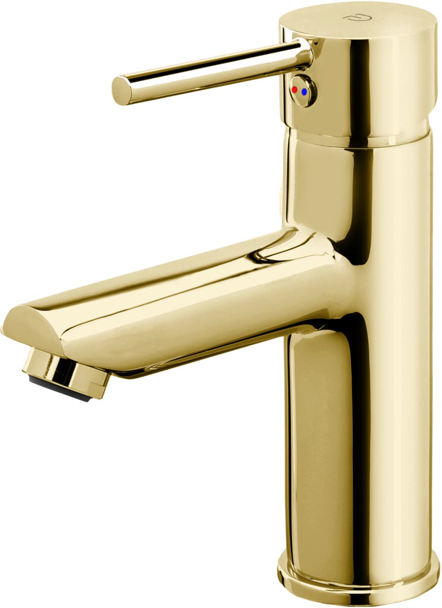 FDESIGN FLUSSO Bateria umywalkowa stojąca  w komplecie z korkiem click-clack złoty FD1-FLS-2-55 - Powystawowy Białystok