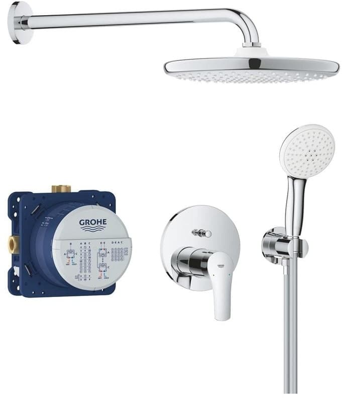 GROHE 25288000 Eurosmart Podtynkowy zestaw prysznicowy z deszczownicą Tempesta 250, Chrom - Powystawowy Łomża