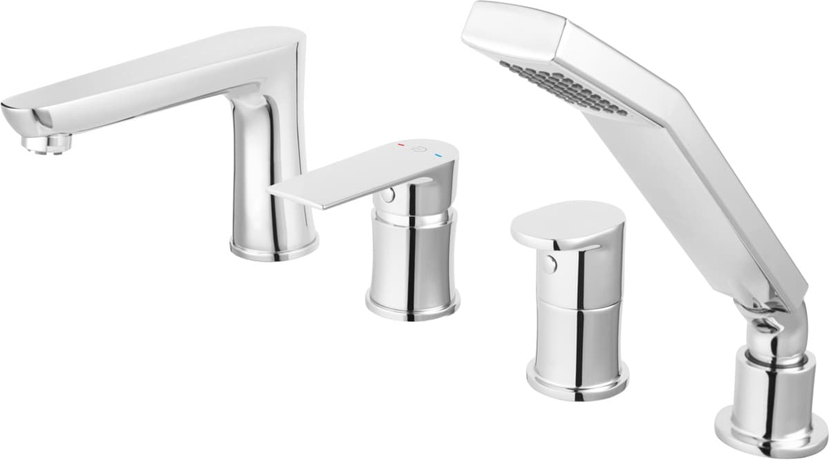 FDESIGN PINEA Bateria wannowa 4 - otworowa chrom FD1-PNA-11A-11   P - Powystawowy Kalisz