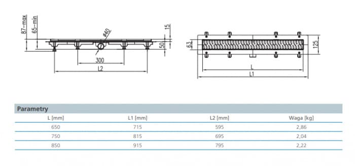WERIT 175-30750400-38 JOMOTech EXCLUSIVE 40 / ODPŁYW LINIOWY 750 MM / MASKOWNICA 2-STRONNA FLIS CZARNY MAT/ MATA USZCZELNIAJĄCA - Powystawowy Nowy Sącz