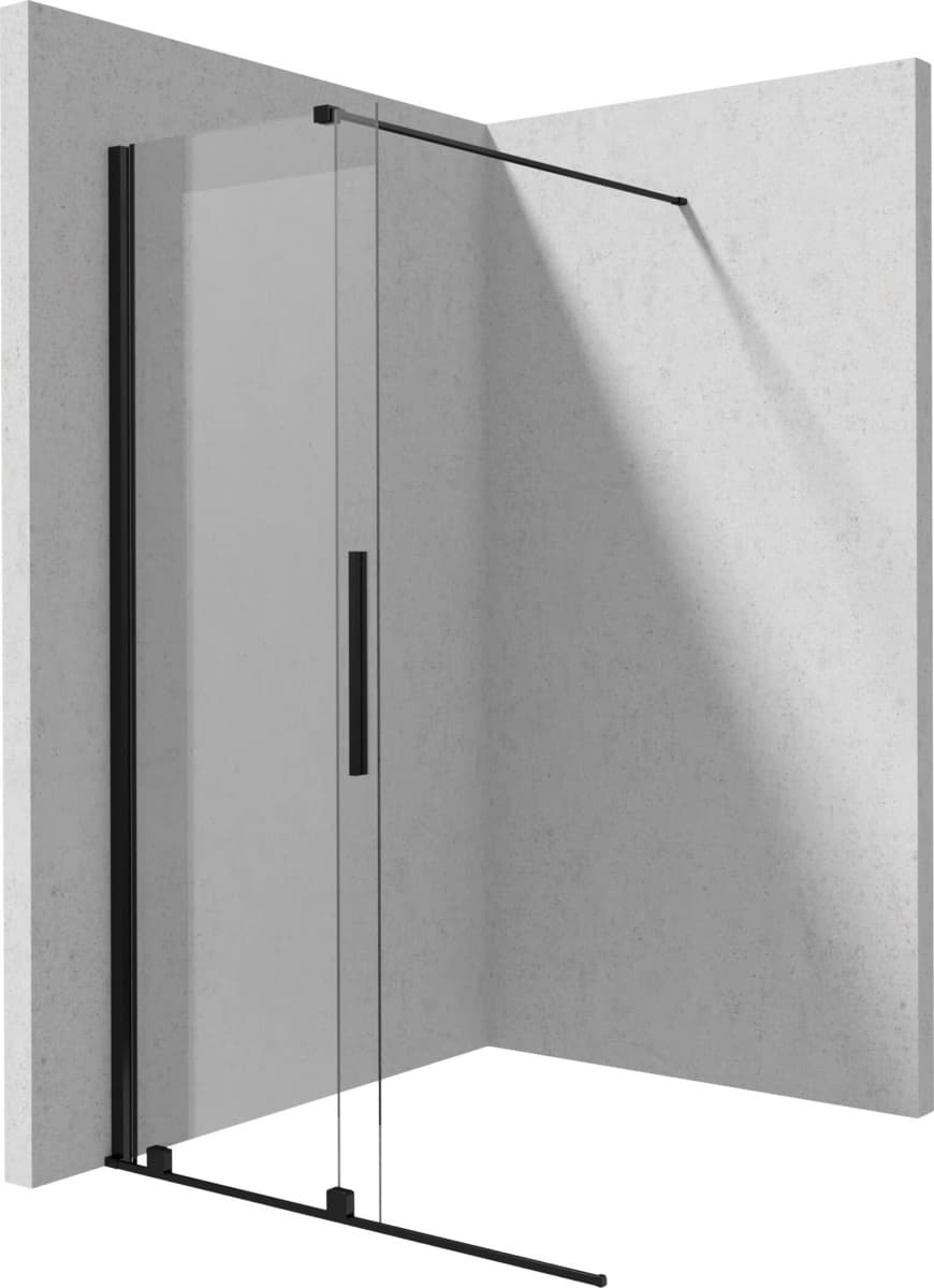 DEANTE PRIZMA Ścianka prysznicowa walk-in - przesuwna  KTJ_N32R nero - Powystawowy Bochnia