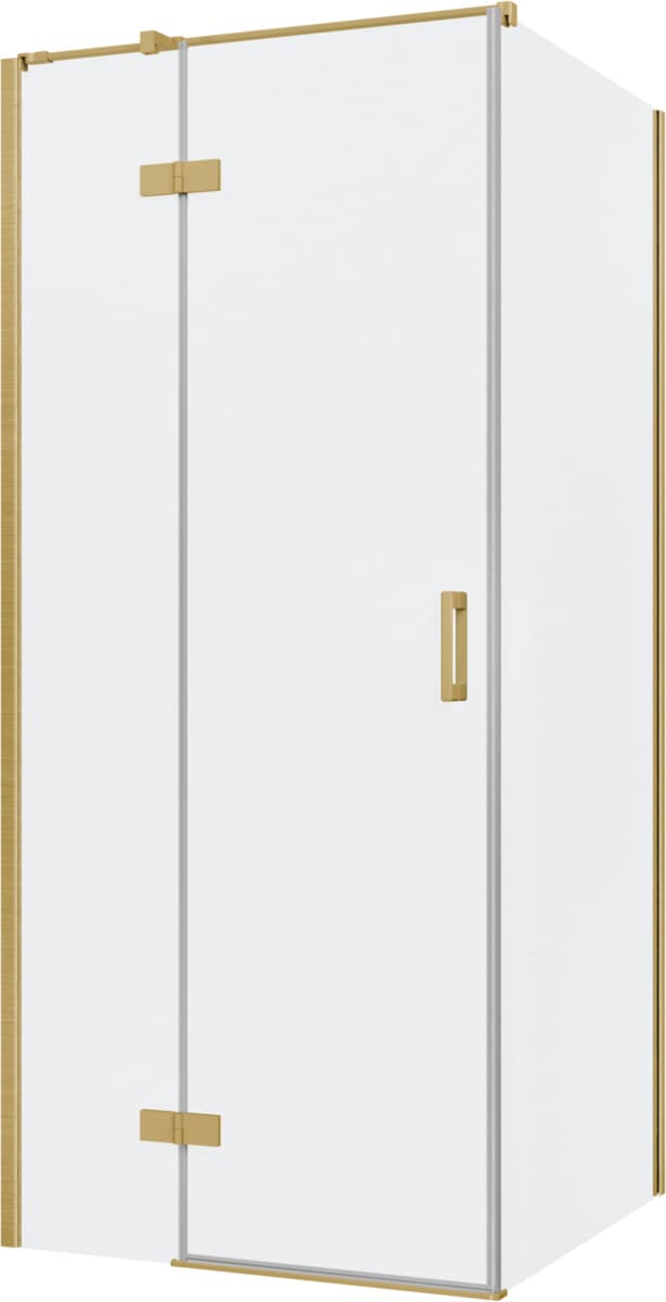 IO LUVIA kabina  kwadratowa L 1D 90x90x200 gold brushed szkło przezroczyste 6mm z powłoką  IO-0110 - Nowy Łaziska Górne