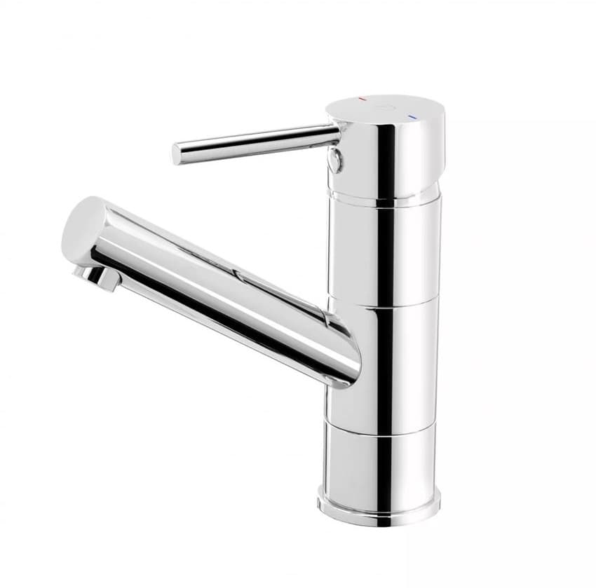 FDESIGN FLUSSO Bateria umywalkowa z korkeim click-clack i ruchoma wylewką  chrom FD1-FLS-2A-11 - Powystawowy Poznań