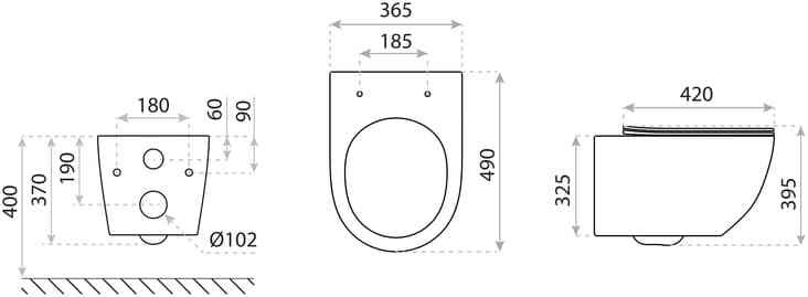 IO FROYA miska wc wisząca Rimless 490x365 mm z deską slim wolnoopadającą z funkcją łatwego wypinania CE.FROWC490 *16*W dostępna na indeksie OI-CS-CEFRO490046ENR.I  **ekspo - Powystawowy Płońsk