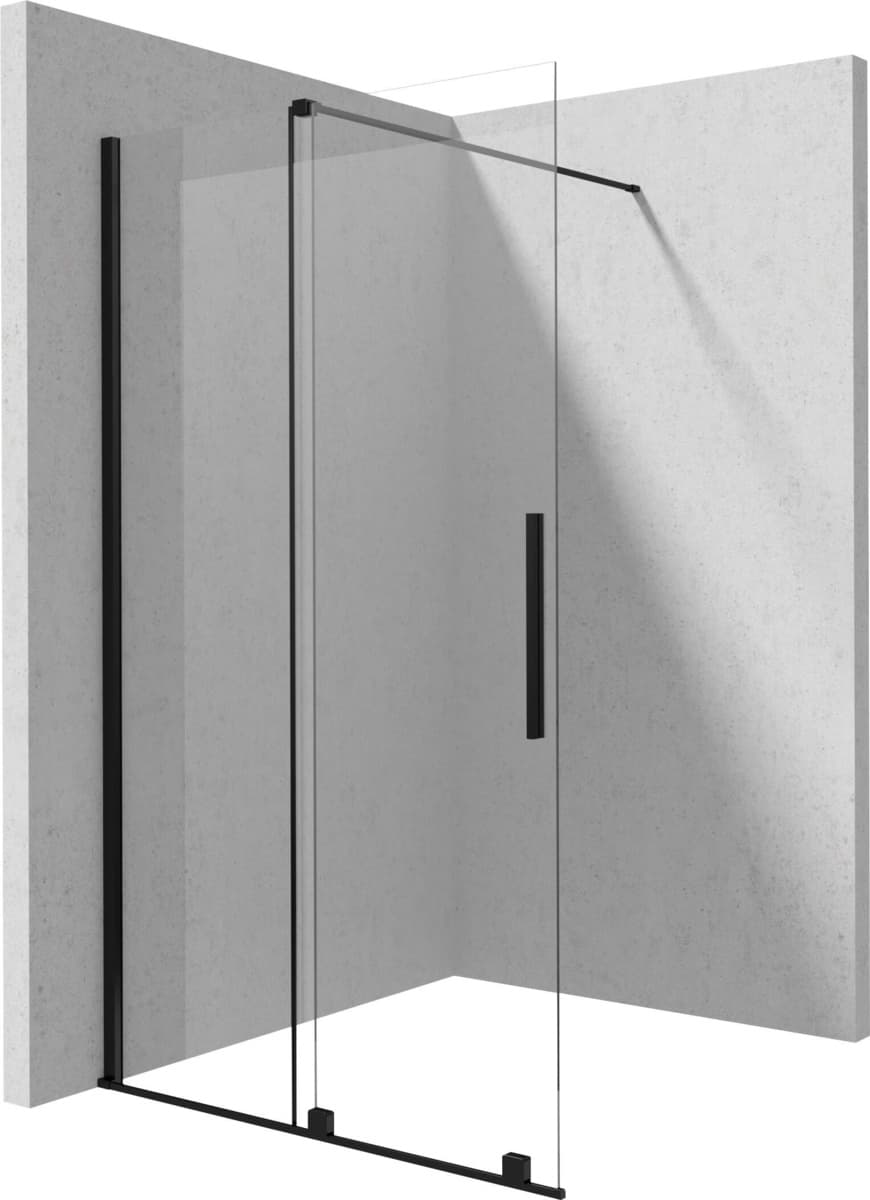 DEANTE PRIZMA Ścianka prysznicowa walk-in - przesuwna  KTJ_N32R nero - Powystawowy Bochnia