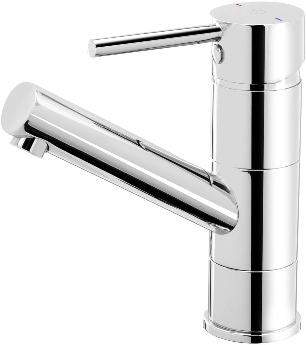 FDESIGN FLUSSO Bateria umywalkowa z korkeim click-clack i ruchoma wylewką  chrom FD1-FLS-2A-11 - Powystawowy Poznań