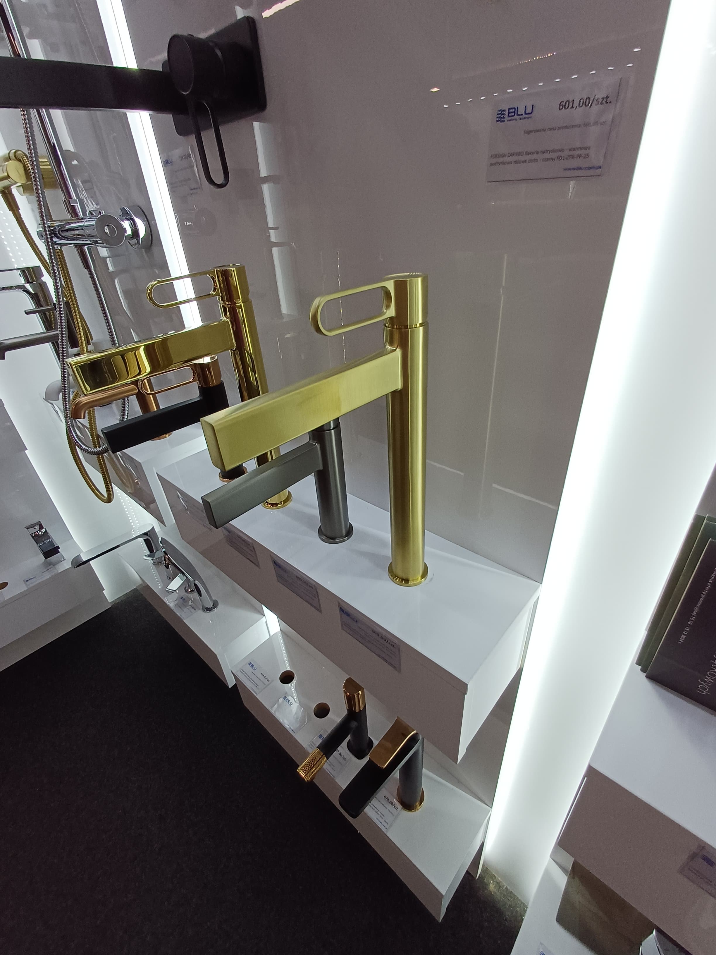 FDESIGN ZAFFIRO stojąca nablatowa bateria, złoto szczotkowane FD1-ZFR-2L-57 - Powystawowy Lubliniec