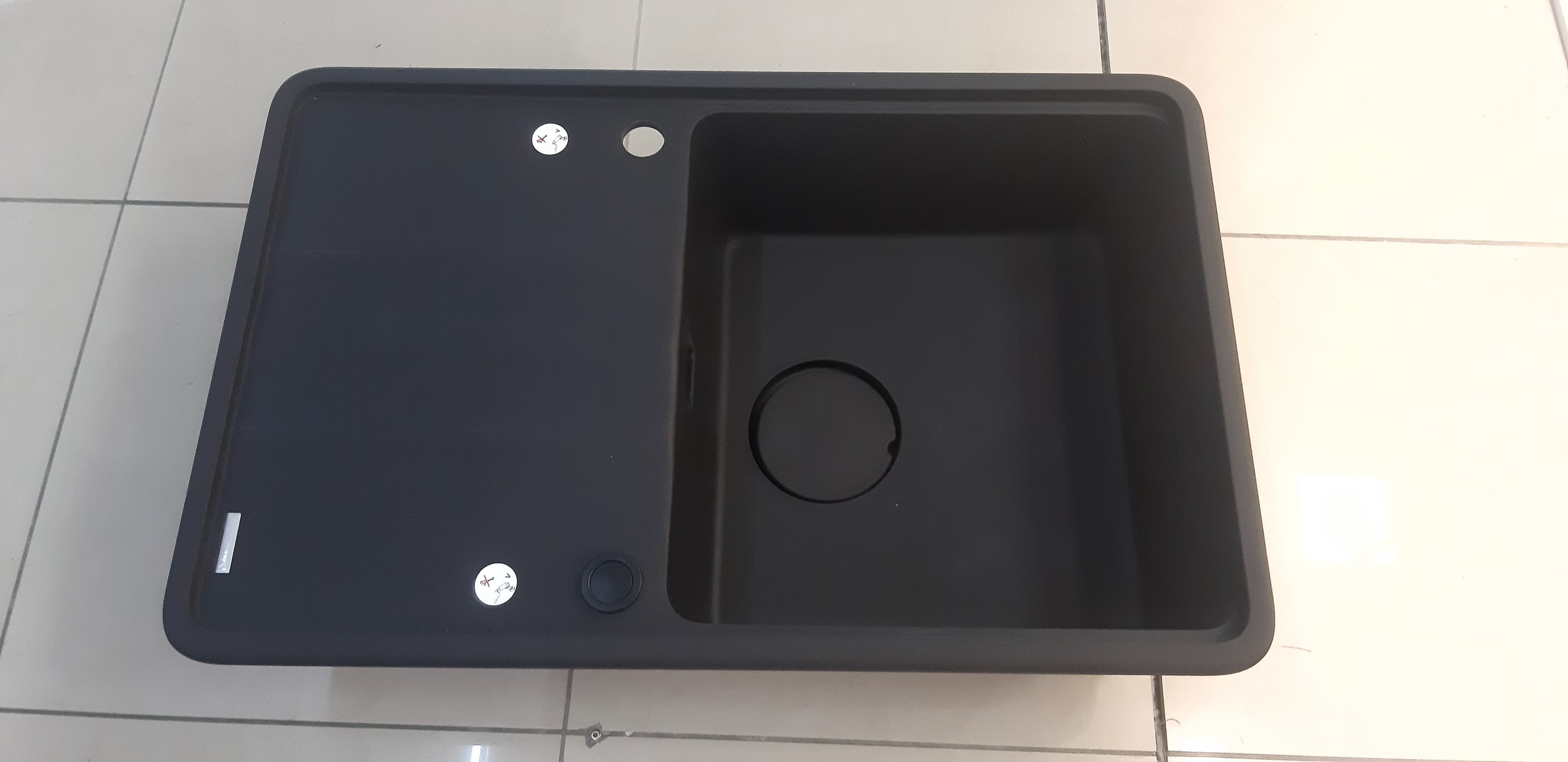 DEANTE ZLEW. MOMI GRAFIT METALIK GRANIT 1K Z/O 780x500x230 MM+OSPRZĘT SPACE-SAVER ZKM_G113 - Powystawowy Bochnia