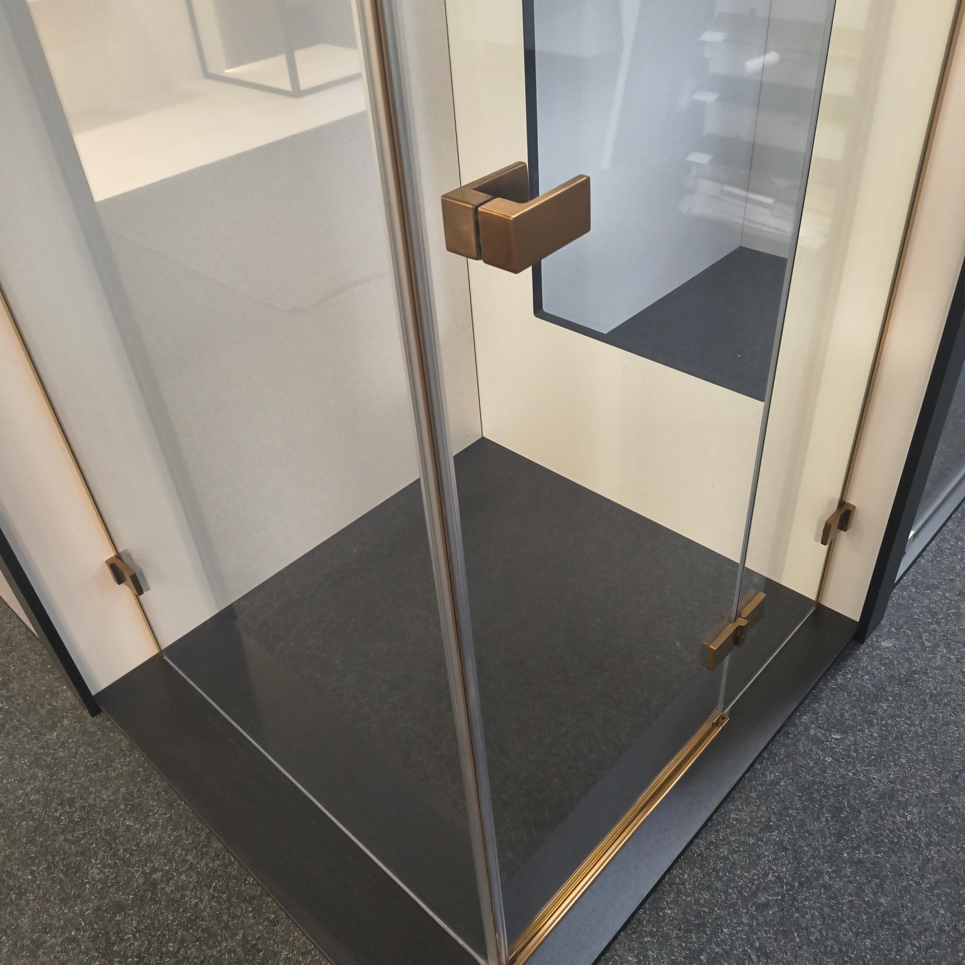 NEW TRENDY KABINA AVEXA COPPER BRUSHED KWADRATOWA P 90x90x200 CZYSTE 6mm ACTIVE SHIELD EXK-3583 - Powystawowy Mława