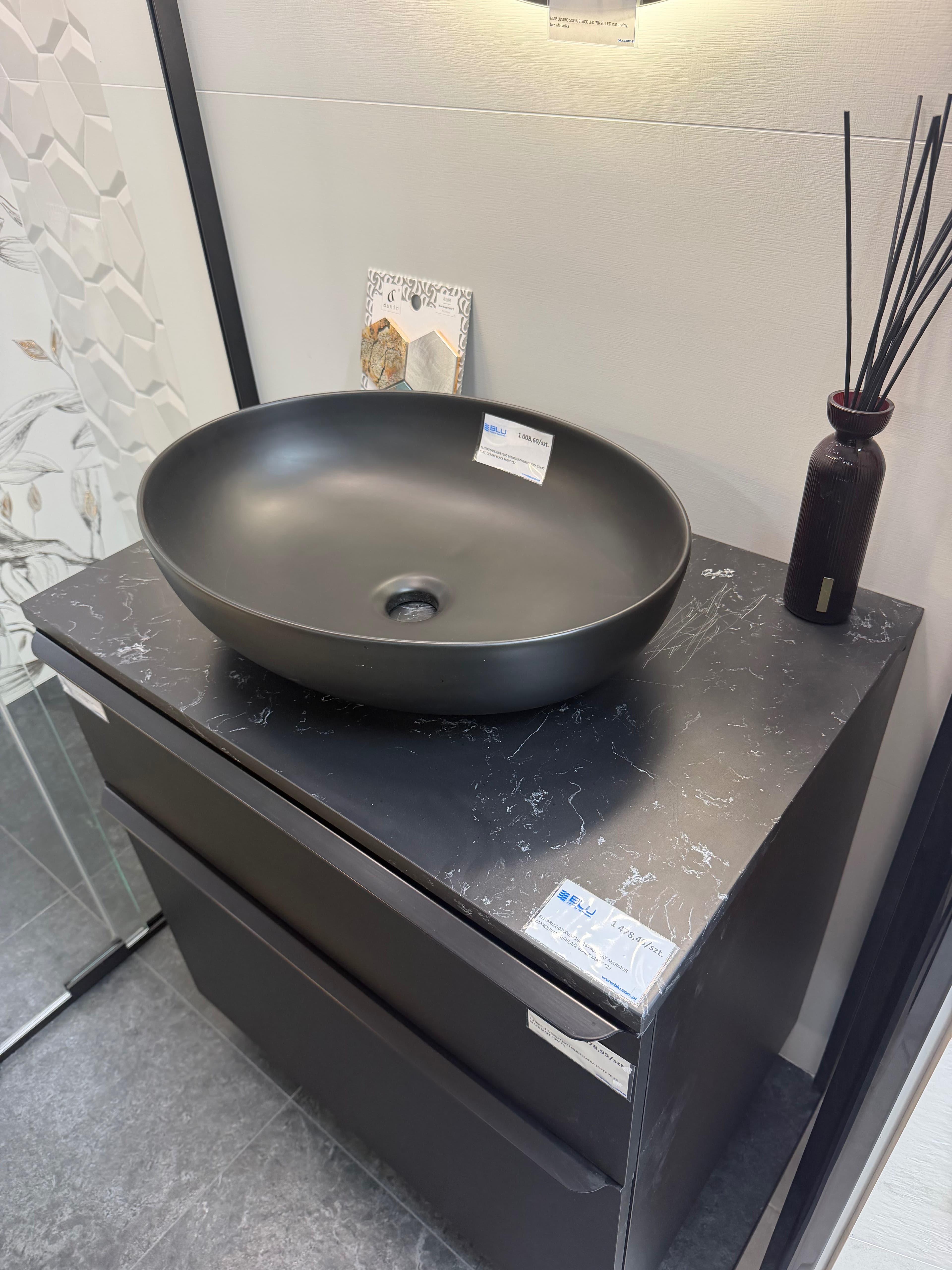 ELITA RE050700057160 167807 BLAT MARMUR MARQUINA 70/49,4/2 BLACK MATT *22 **ekspo - Powystawowy Łomża