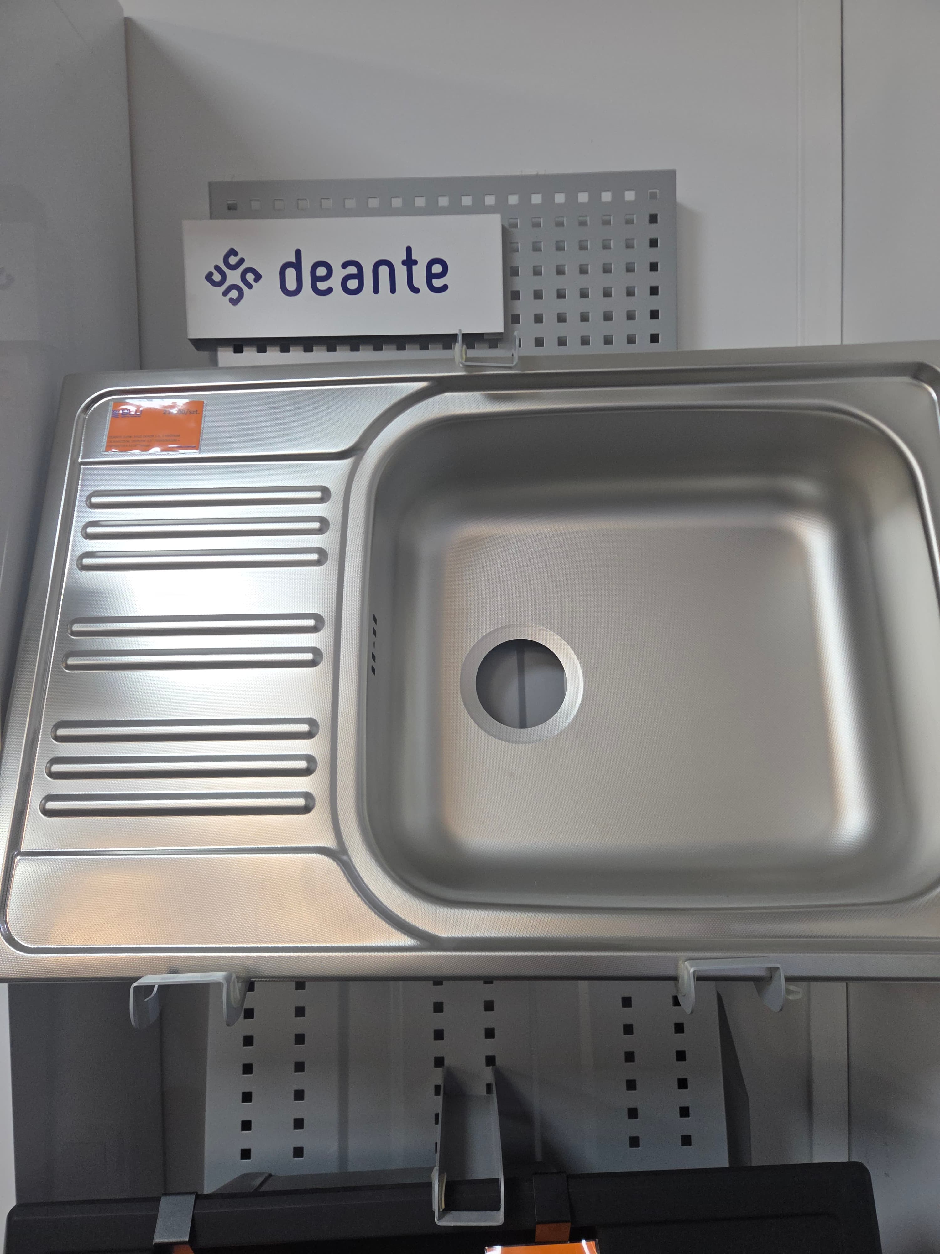 DEANTE ZLEW. XYLO DEKOR 1-K. Z KRÓTKIM OCIEKACZEM, ODPŁYW 3,5" 780X500X190 + OSPRZĘT ZEX 311B **ekspo - Powystawowy Augustów