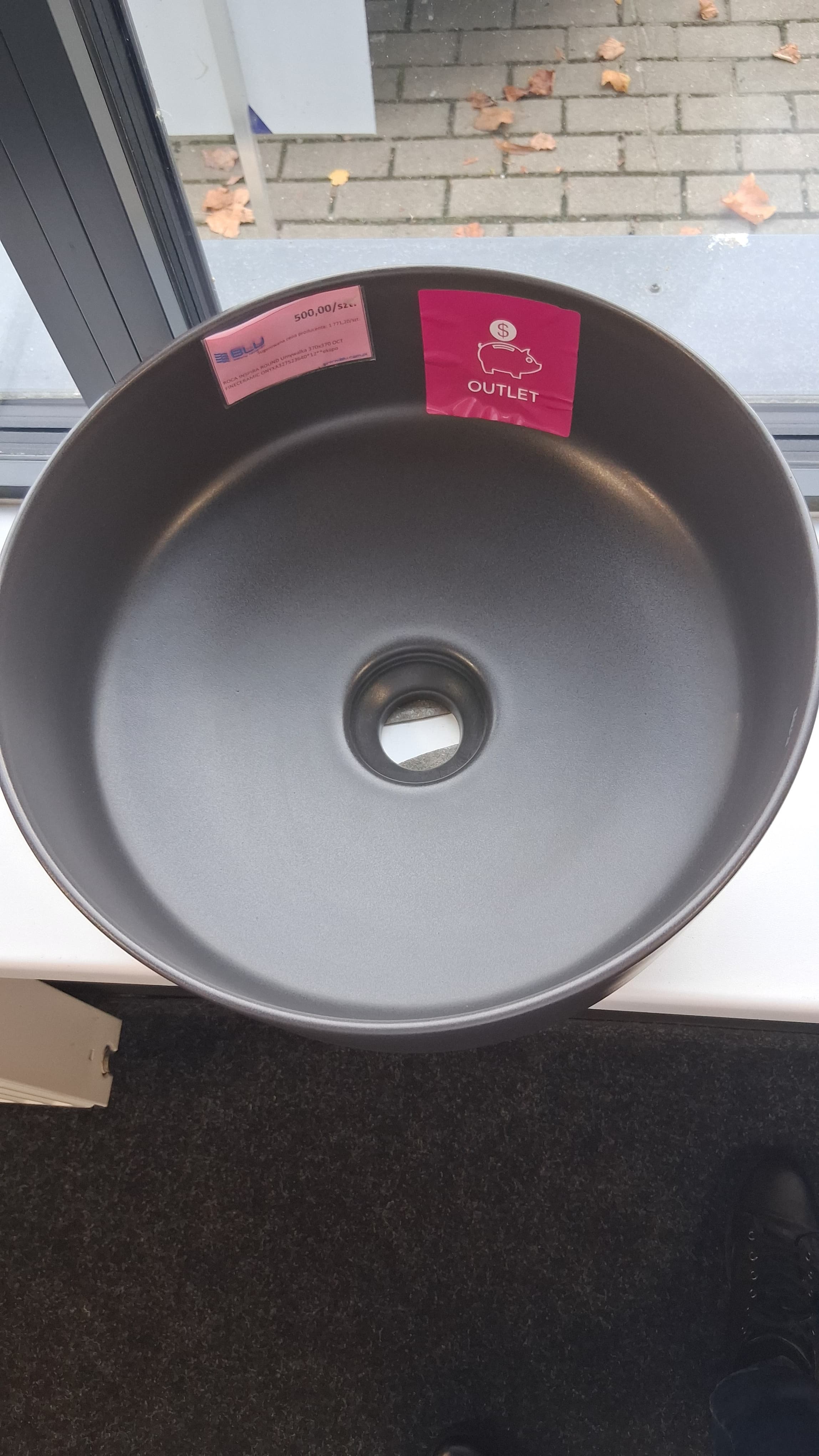 ROCA INSPIRA ROUND Umywalka 370x370 OCT FINECERAMIC ONYX A327523640 *12 **ekspo - Powystawowy Białystok