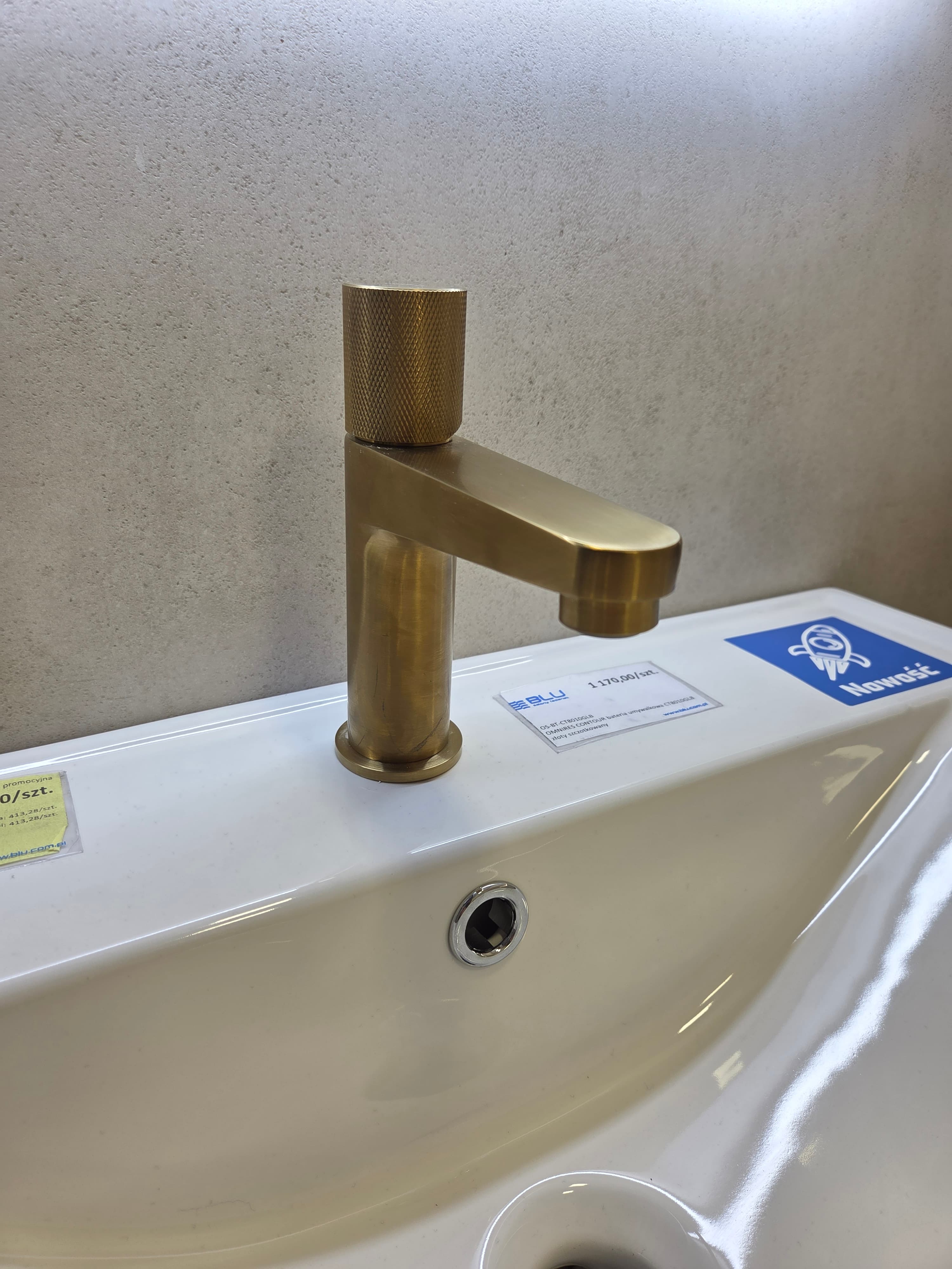 OMNIRES CONTOUR bateria umywalkowa CT8010GLB złoty szczotkowany - Powystawowy Krosno