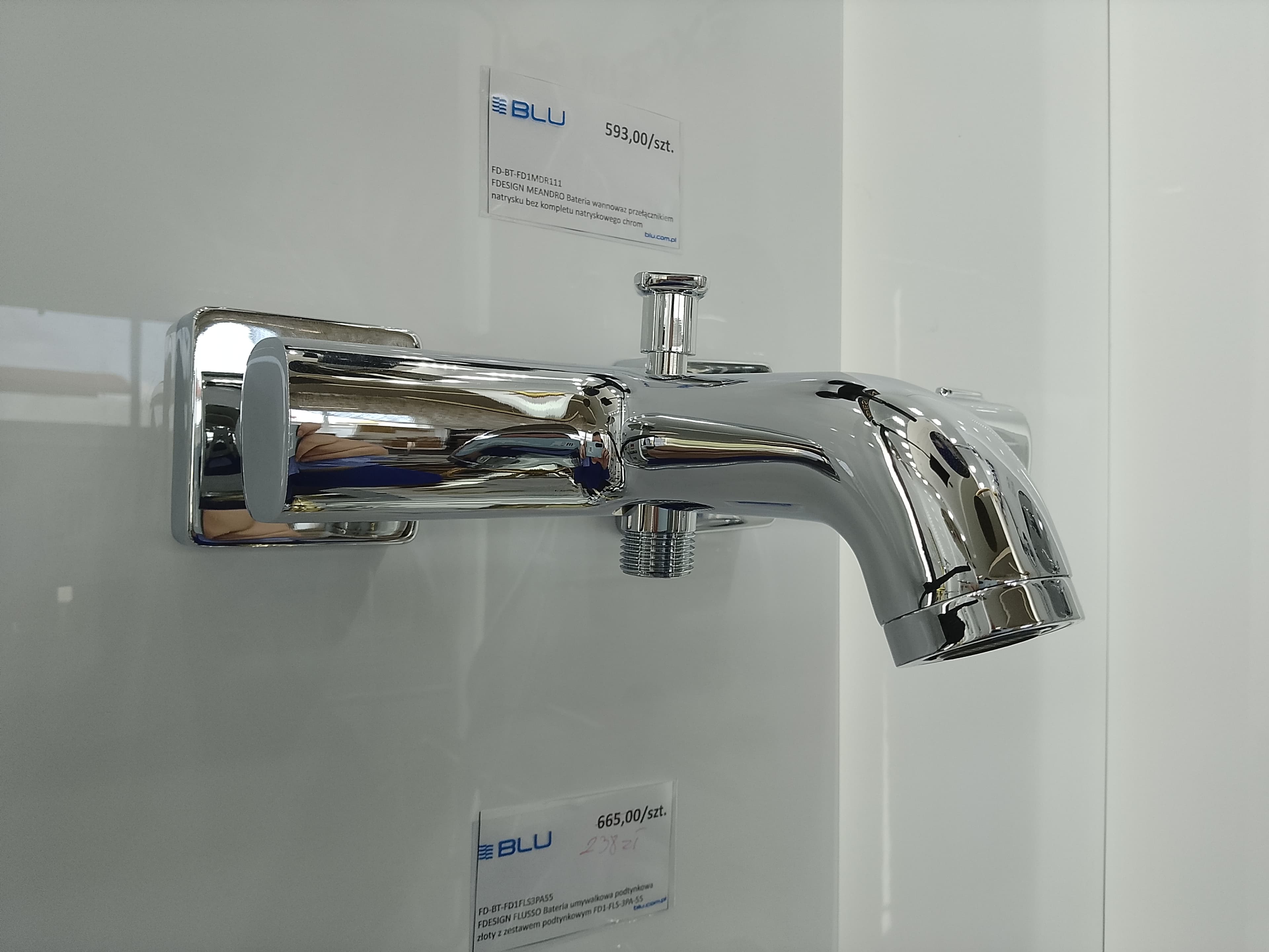 FDESIGN MEANDRO Bateria wannowa z przełącznikiem natrysku bez kompletu natryskowego chrom FD1-MDR-1-11 - Powystawowy Kalisz