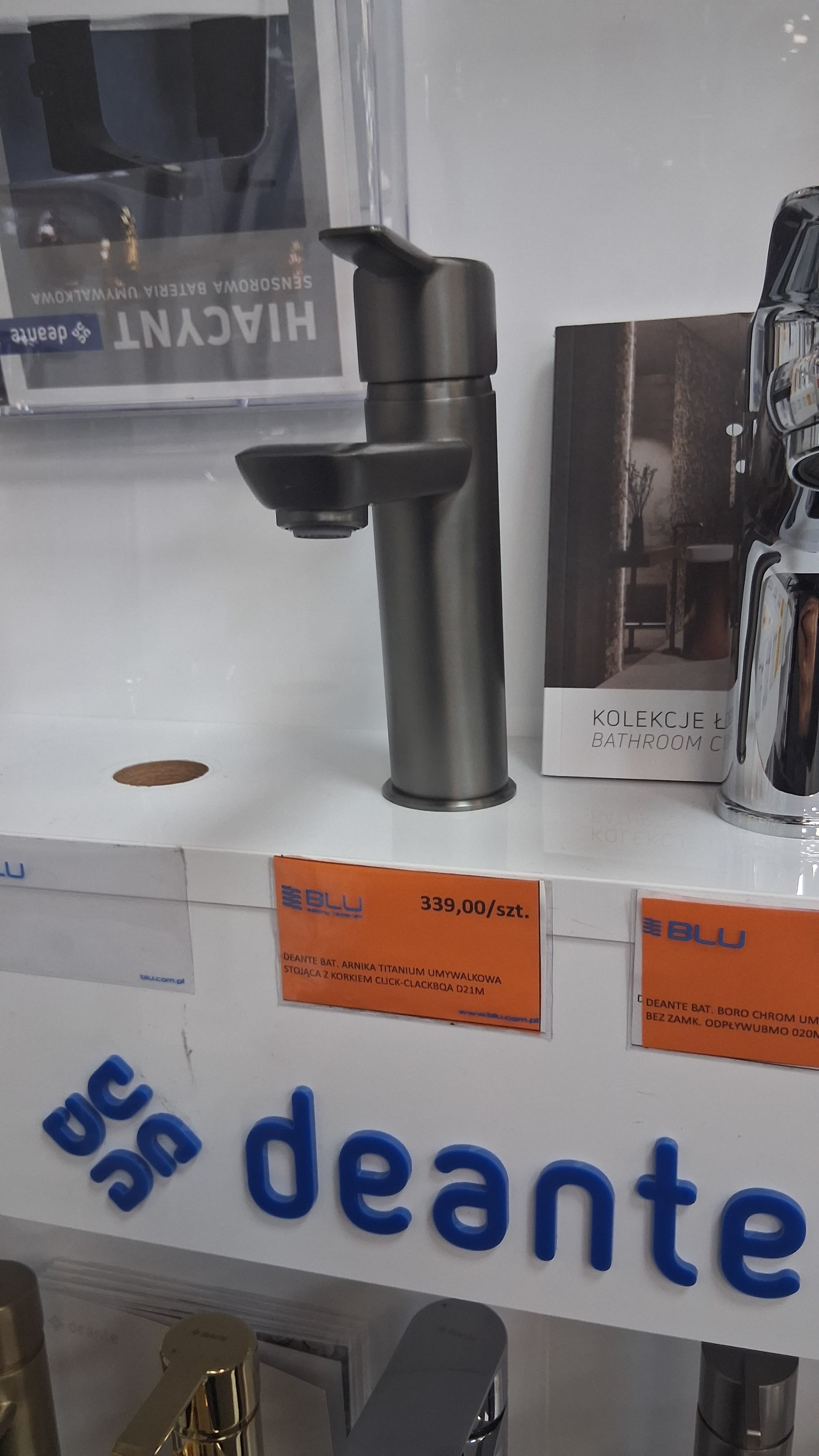 DEANTE BAT. ARNIKA TITANIUM UMYWALKOWA STOJĄCA Z KORKIEM CLICK-CLACK BQA D21M - Powystawowy Augustów