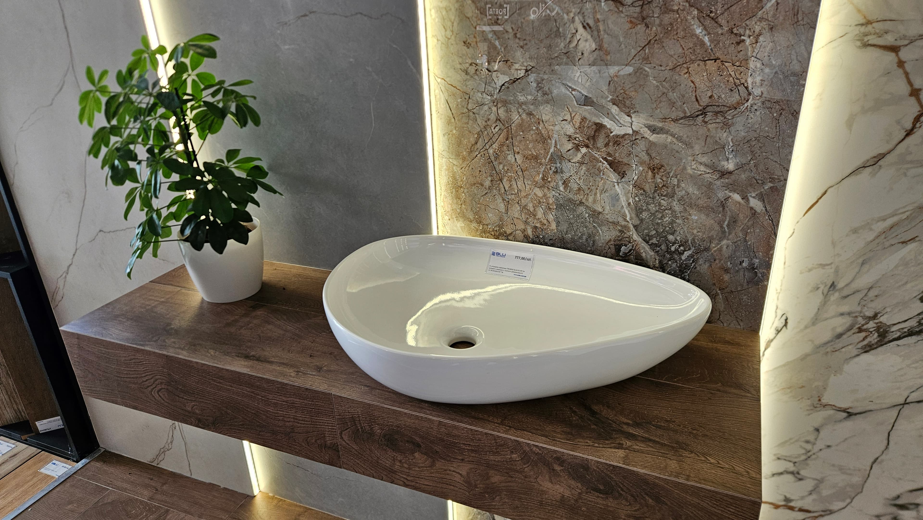IO umywalka nablatowa TROMSO SLIM 61x40 (w zestawie z odpływem i korkiem porcelanowym) CS.TROMSO6140 *W **ekspo - Powystawowy Bielsko-Biała