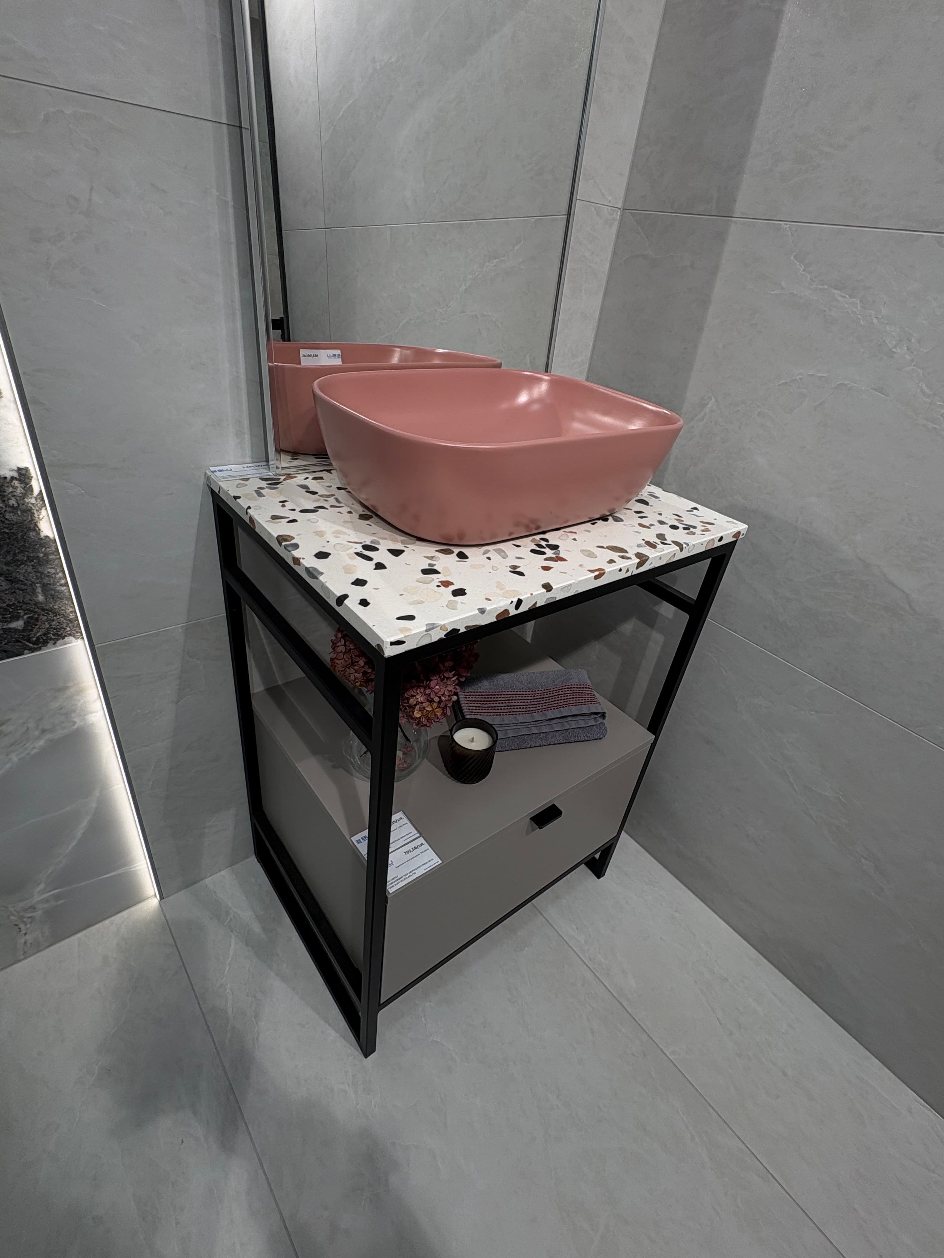 ELITA RE040460036600 146081 UMYWALKA RENI 46x33 BLAT, CERAM TERRA PINK MATT *45 **ekspo - Powystawowy Gniezno