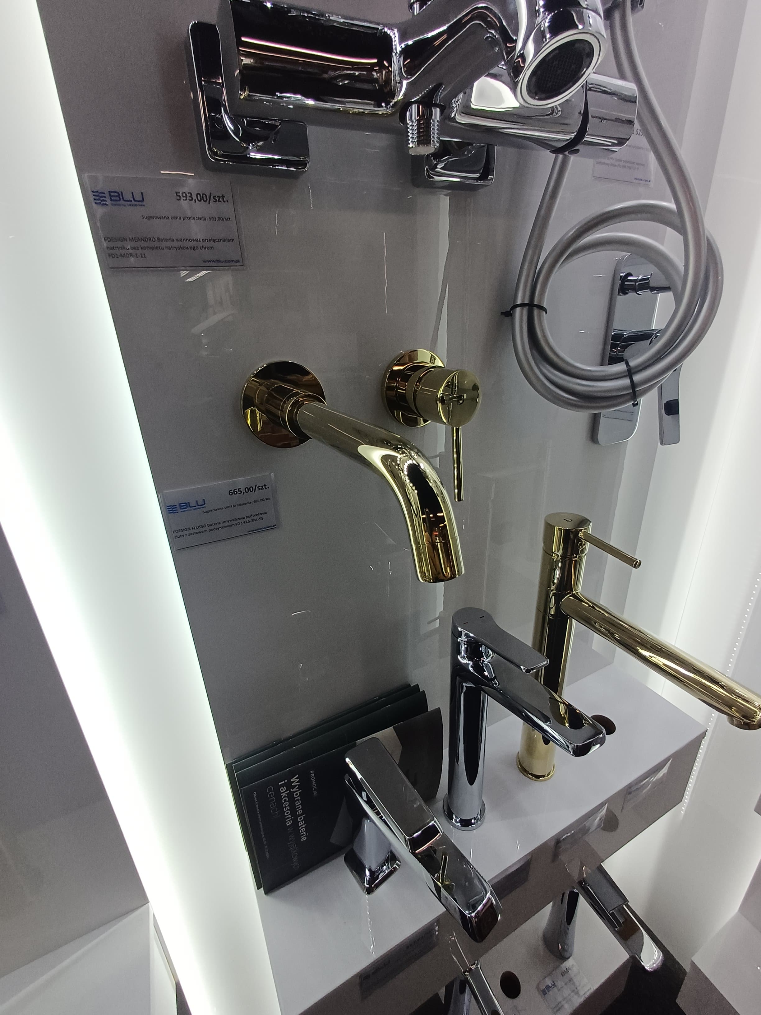FDESIGN FLUSSO Bateria umywalkowa podtynkowa złoty z zestawem podtynkowym FD1-FLS-3PA-55 **ekspo - Powystawowy Lubliniec
