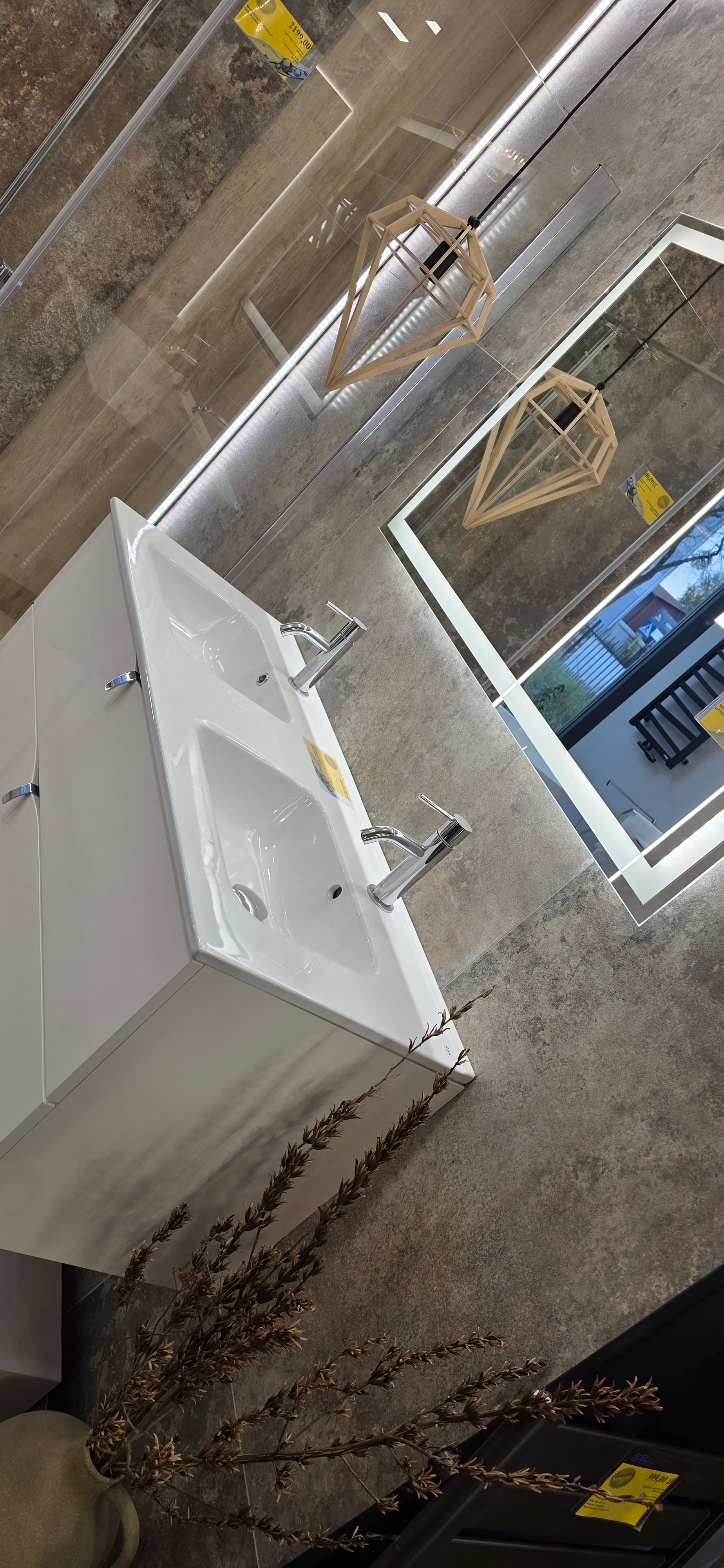 ORISTO JOY umywalka meblowa 120 cm., ceramiczna JOY kolor: biały (ceramika), podwójna UME-JO-120-91-D *W **ekspo - Powystawowy Łódź Pojezierska