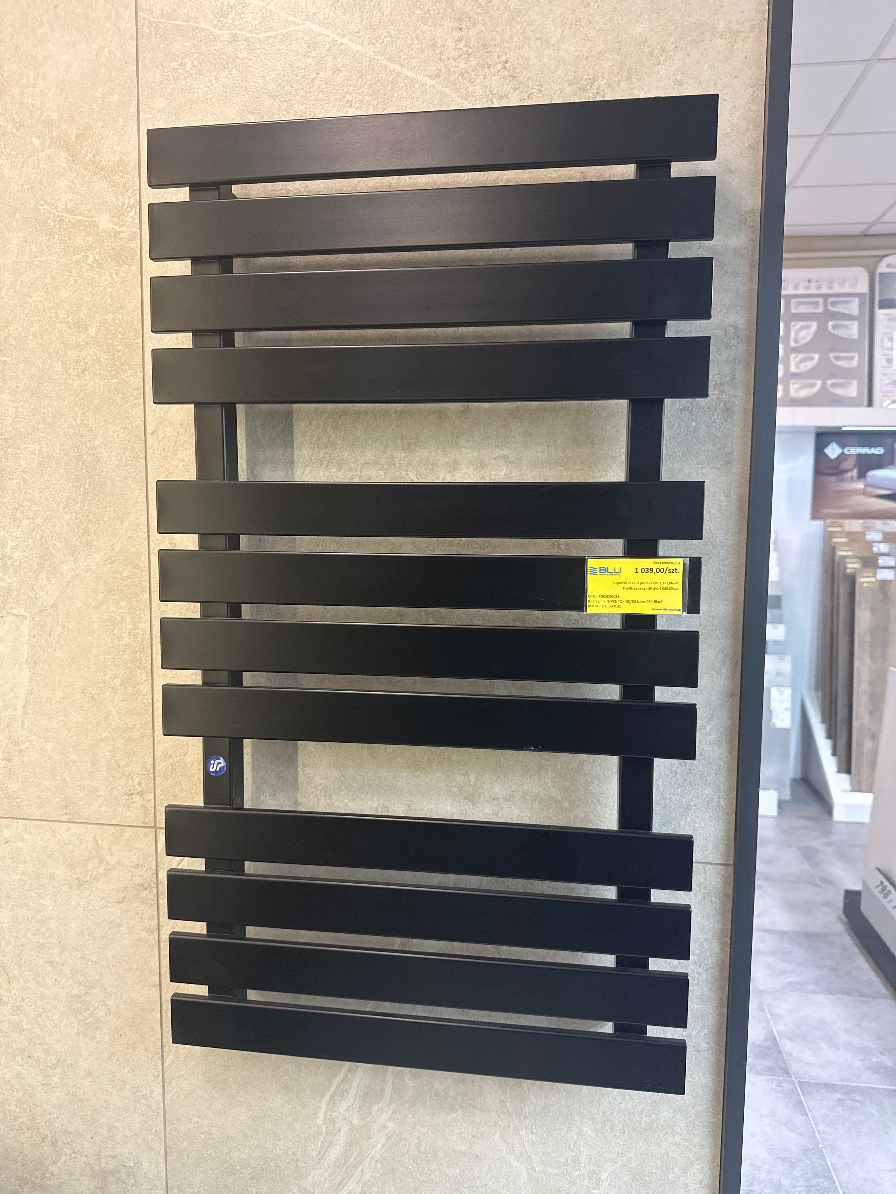 IO grzejnik TOKKE TOK-50/90 kolor C31 Black Mat GL.TOK5090C31 *W **ekspo - Powystawowy Cieszyn