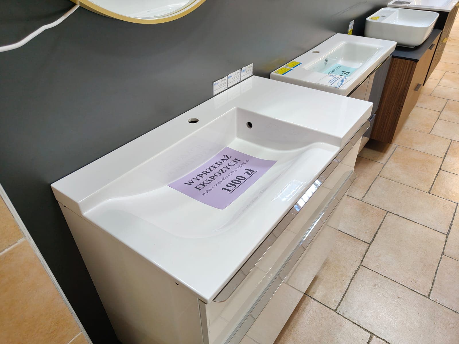 ELITA RE040900098060 145590 UMYWALKA METIS 90 LEWA, KONGL WHITE *16 - Powystawowy Nowy Sącz