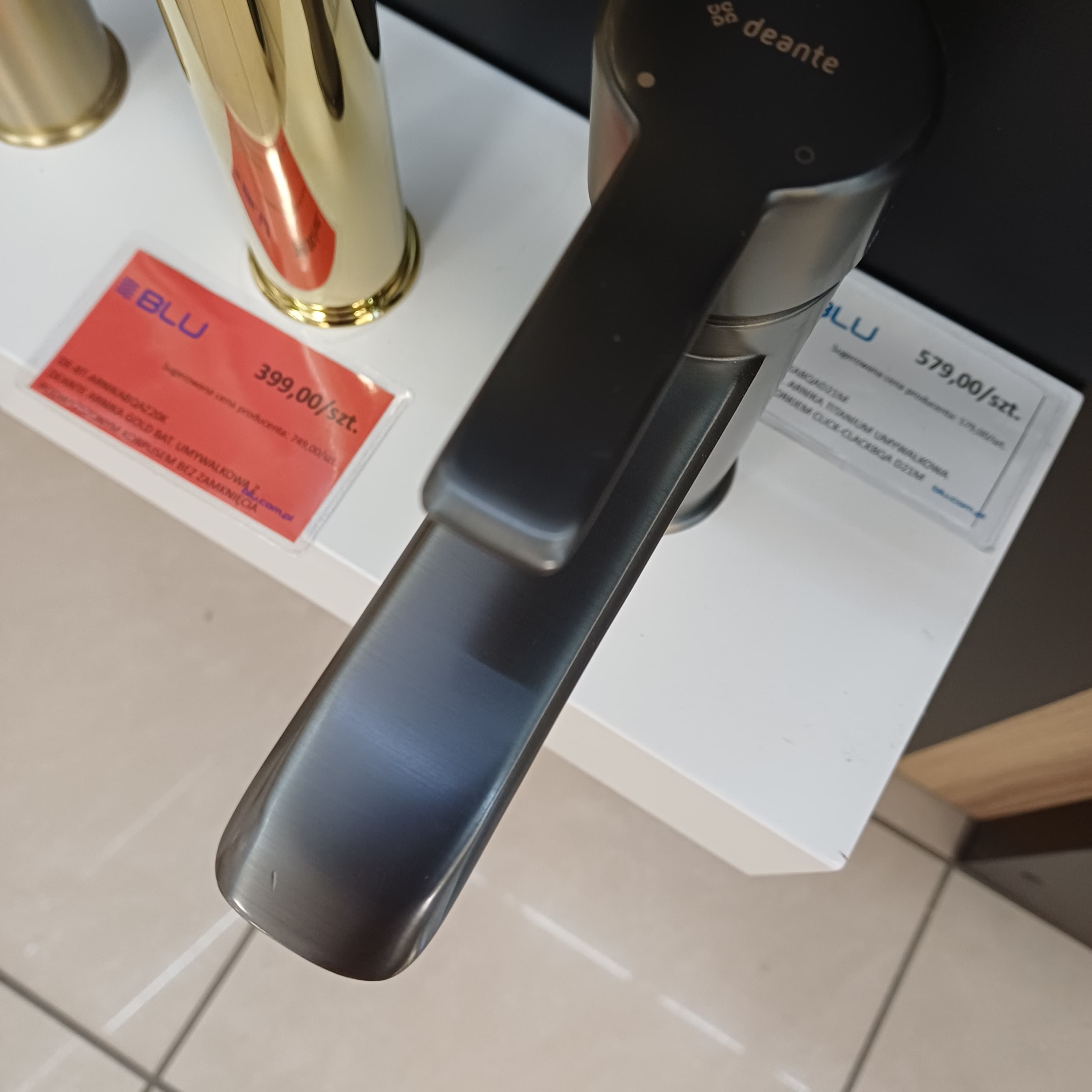 DEANTE BAT. ARNIKA TITANIUM UMYWALKOWA STOJĄCA Z KORKIEM CLICK-CLACK BQA D21M - Powystawowy Inowrocław