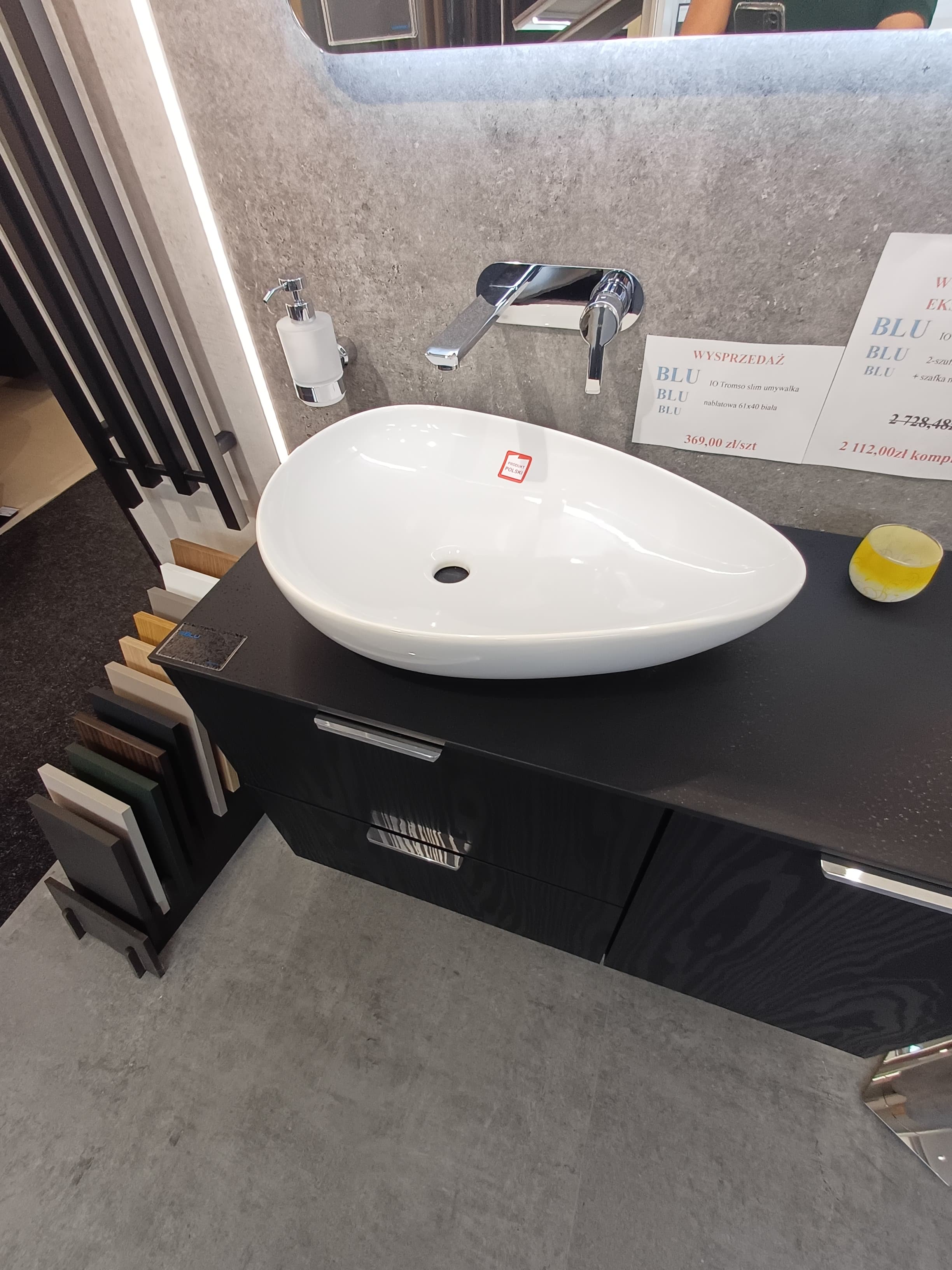 IO umywalka nablatowa TROMSO SLIM 61x40 (w zestawie z odpływem i korkiem porcelanowym) CS.TROMSO6140 *W **ekspo - Powystawowy Tarnowskie Góry