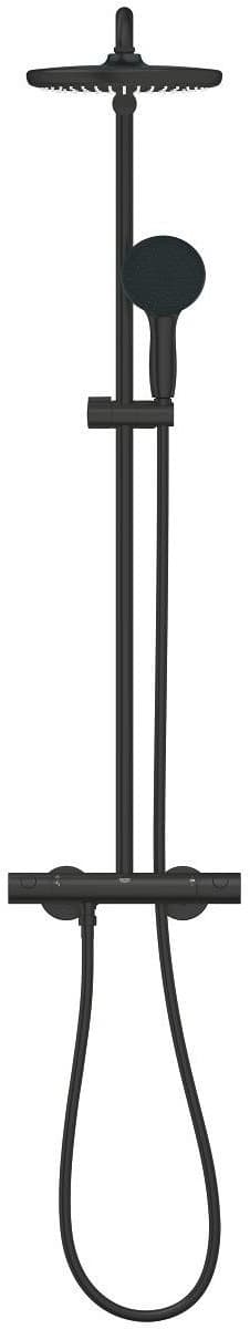 GROHE 266702431 TEMPESTA SYSTEM 250 System prysznicowy z termostatem do montażu ściennego matte black - Powystawowy Łódź Pojezierska