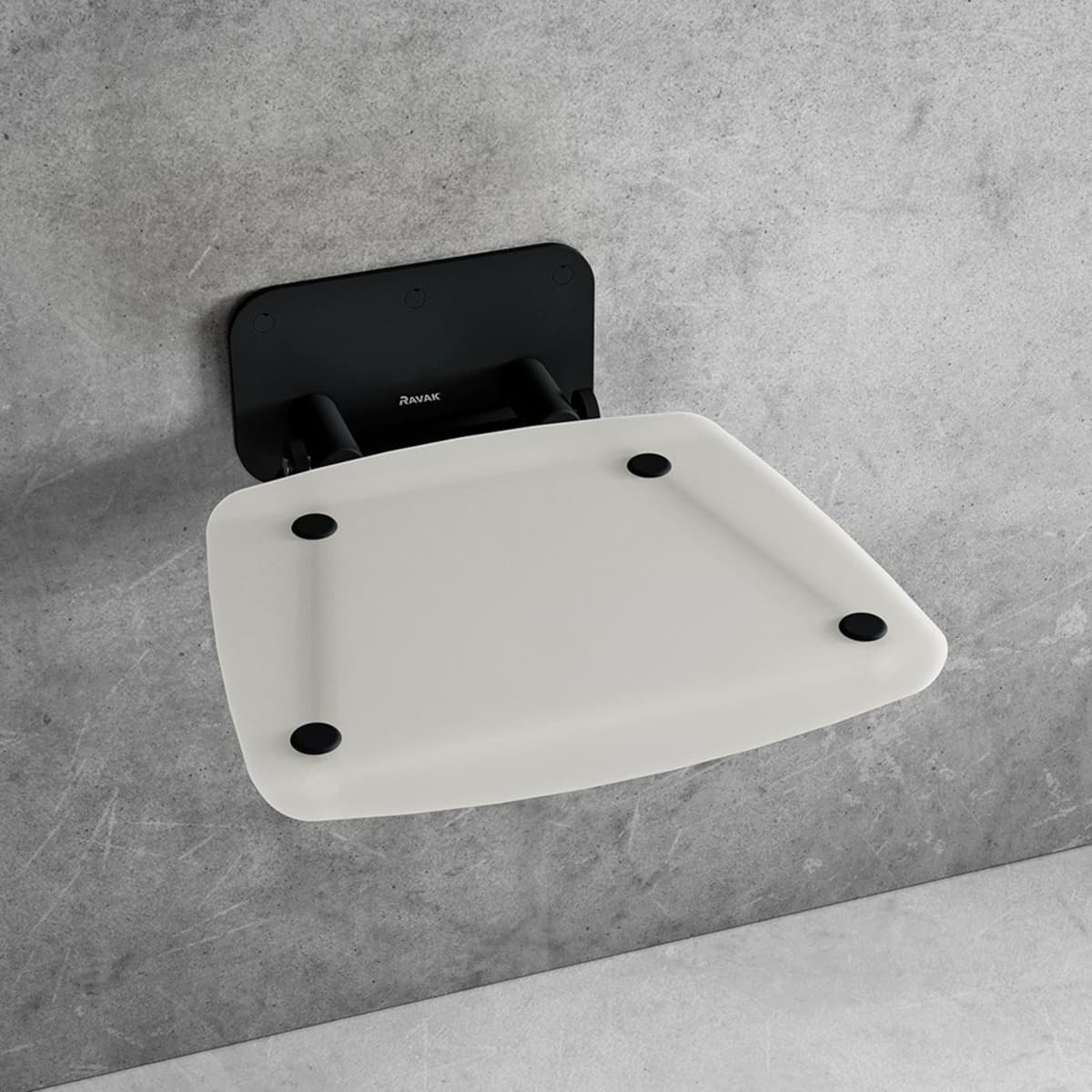 RAVAK Siedzisko prysznicowe OVO-B II-OPAL/BLACK B8F0000060 **ekspo - Nowy, rozpakowany Chełm