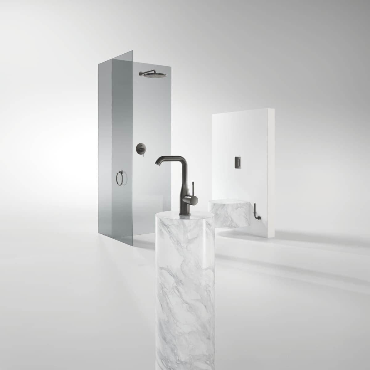 GROHE 26066AL0 RAINSHOWER COSMOPOLITAN 310 Deszczownica z ramieniem 380 mm 1 strumień brushed hard graphite P P - Powystawowy Łódź Pojezierska