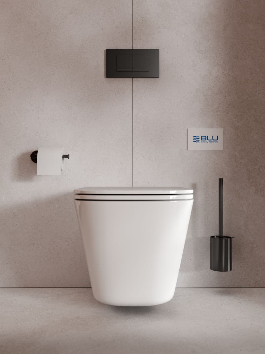IO LUVIA szczotka wc ścienna, wykończenie black gun metal CAE.01.06BGM - Nowy Łaziska Górne