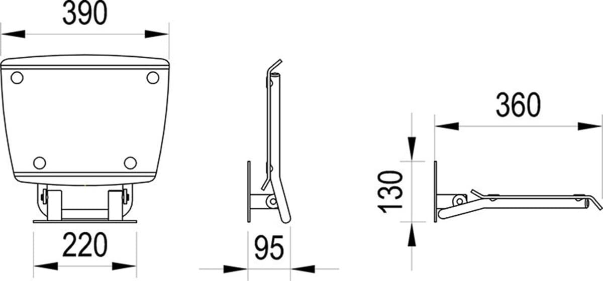 RAVAK Siedzisko prysznicowe OVO-B II-OPAL/BLACK B8F0000060 **ekspo - Nowy, rozpakowany Chełm