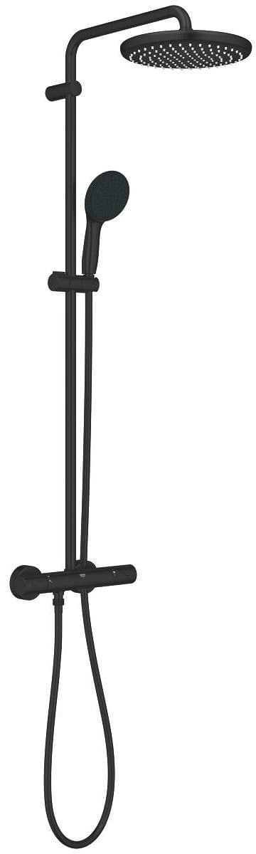 GROHE 266702431 TEMPESTA SYSTEM 250 System prysznicowy z termostatem do montażu ściennego matte black - Powystawowy Łódź Pojezierska