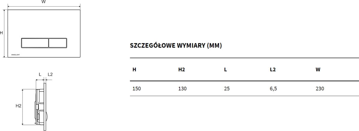 EXCELLENT Aurro przycisk mechaniczny złoty INEX.AU230.150.GL **ekspo - Powystawowy Nowy Sącz