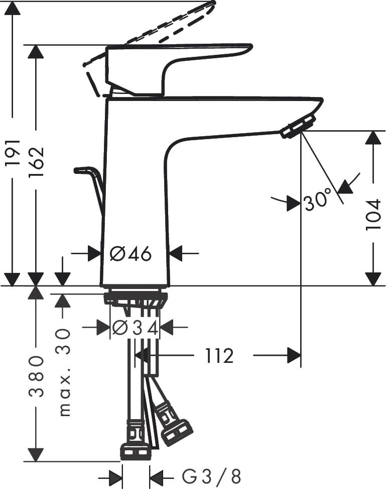 HANSGROHE 71710000 TALIS E bat. um. 110 chrom Chrom **ekspo - Powystawowy Pułtusk