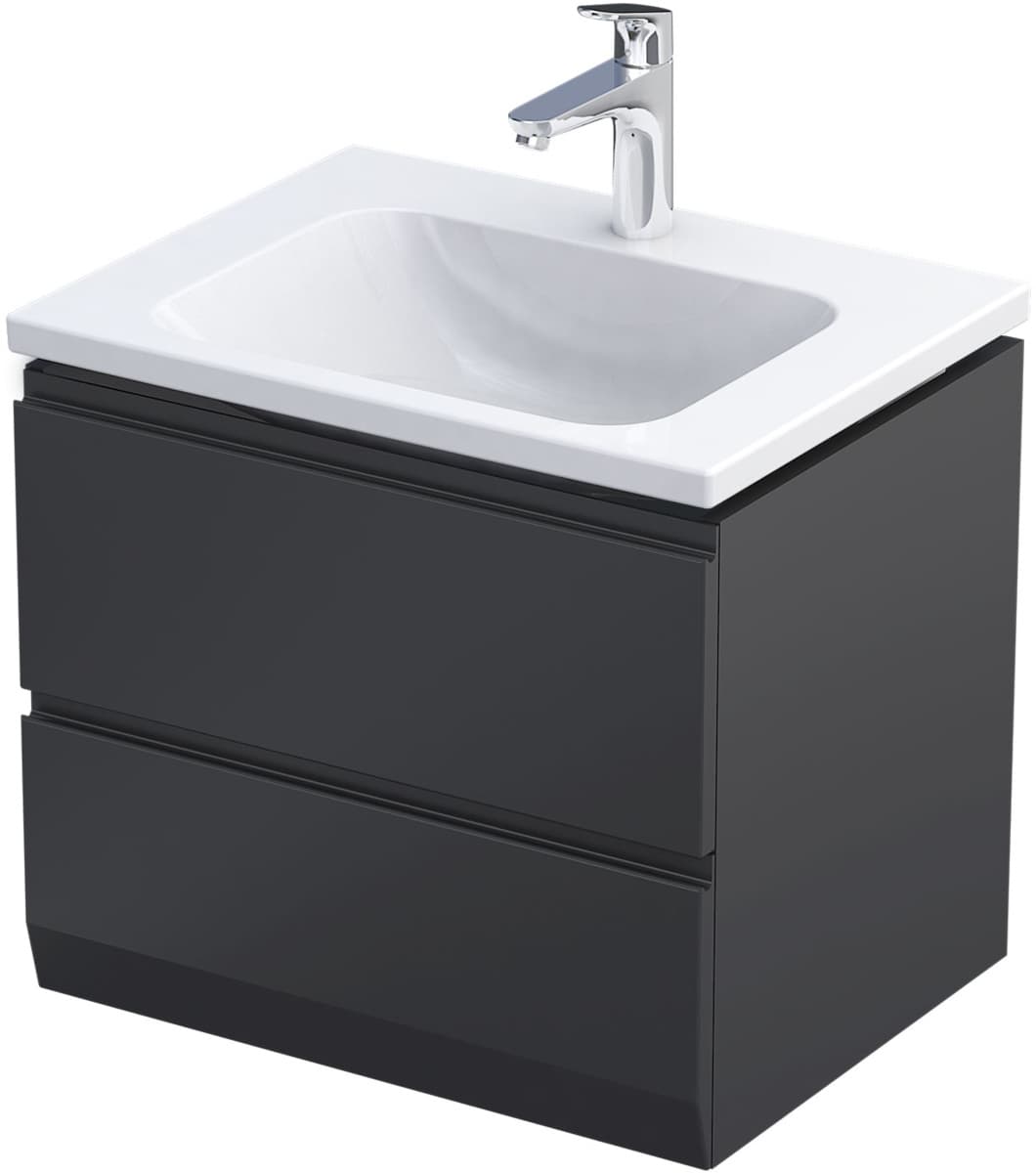 ORISTO BRYLANT UNI - Szafka podumywalkowa 60 cm dwie szuflady kolor: czarny mat uniwersalna OR36-SD2S-60-8-V3 - Powystawowy Lubliniec