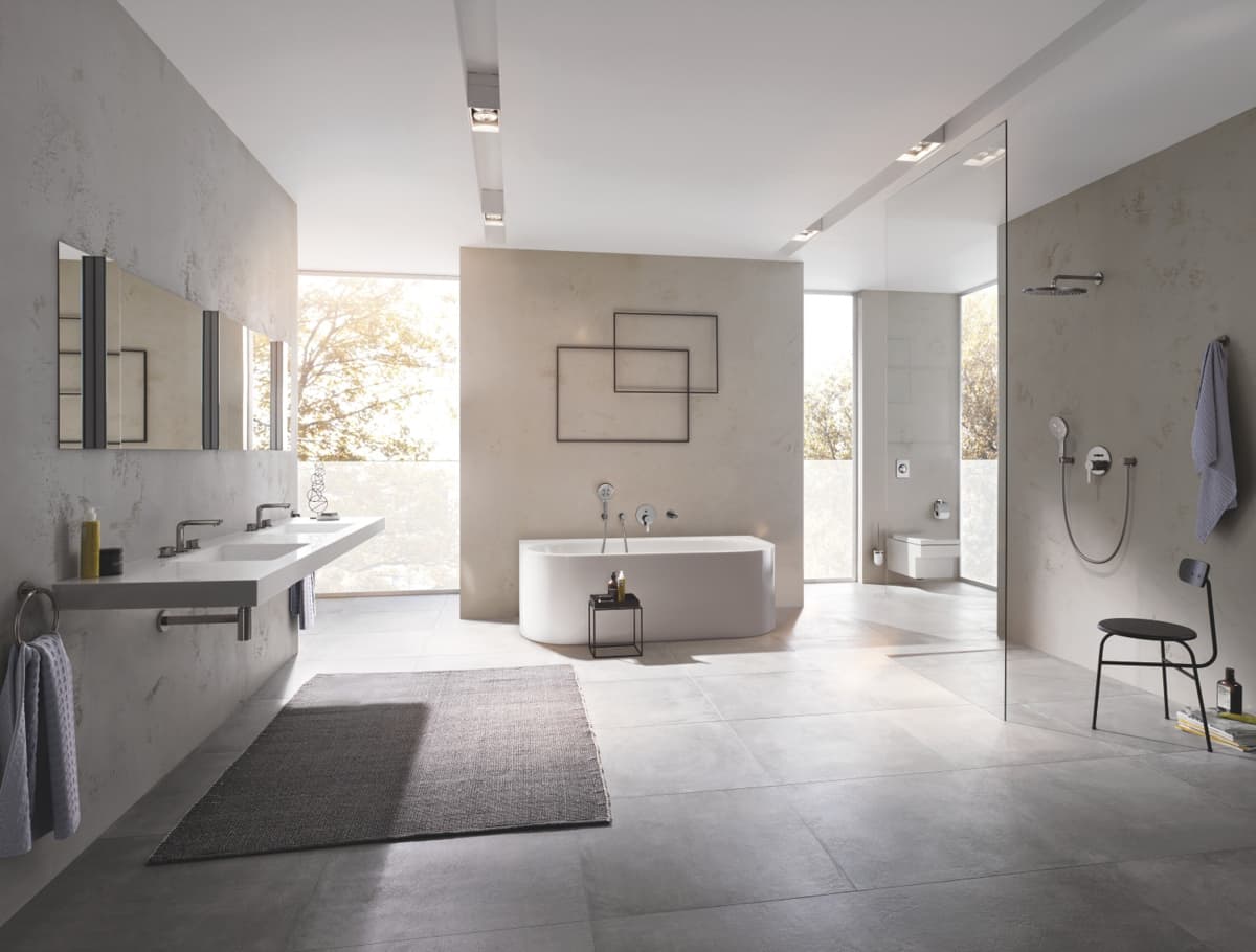 GROHE 26066AL0 RAINSHOWER COSMOPOLITAN 310 Deszczownica z ramieniem 380 mm 1 strumień brushed hard graphite P P - Powystawowy Łódź Pojezierska