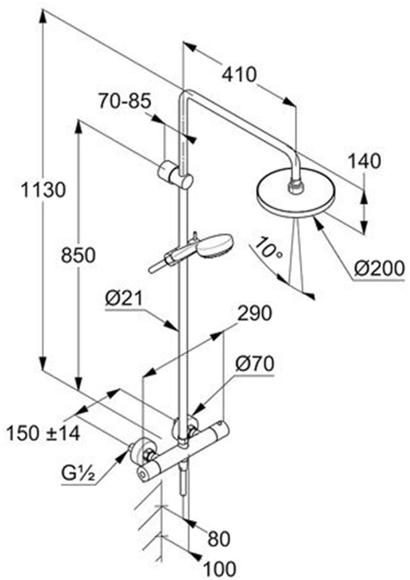 KLUDI LOGO DUAL SHOWER SYSTEM z termostatem Basic, 1 S 6809405-00 *5 - Powystawowy Mława