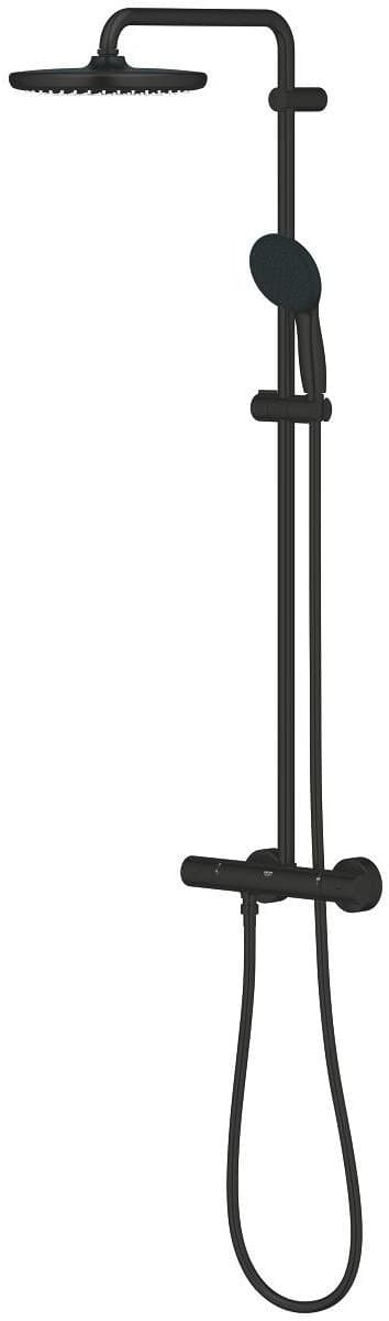 GROHE 266702431 TEMPESTA SYSTEM 250 System prysznicowy z termostatem do montażu ściennego matte black - Powystawowy Łódź Pojezierska