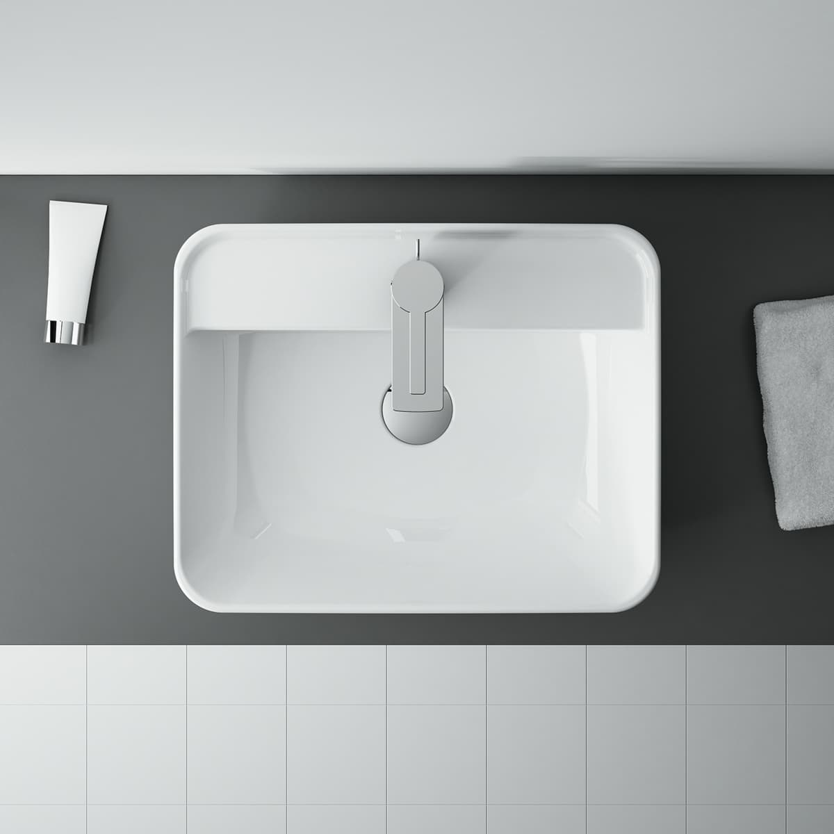 ELITA RE040500148060 145082 UMYWALKA ENZO 50x40 BLAT, CERAM WHITE P *30 - Powystawowy Zamość