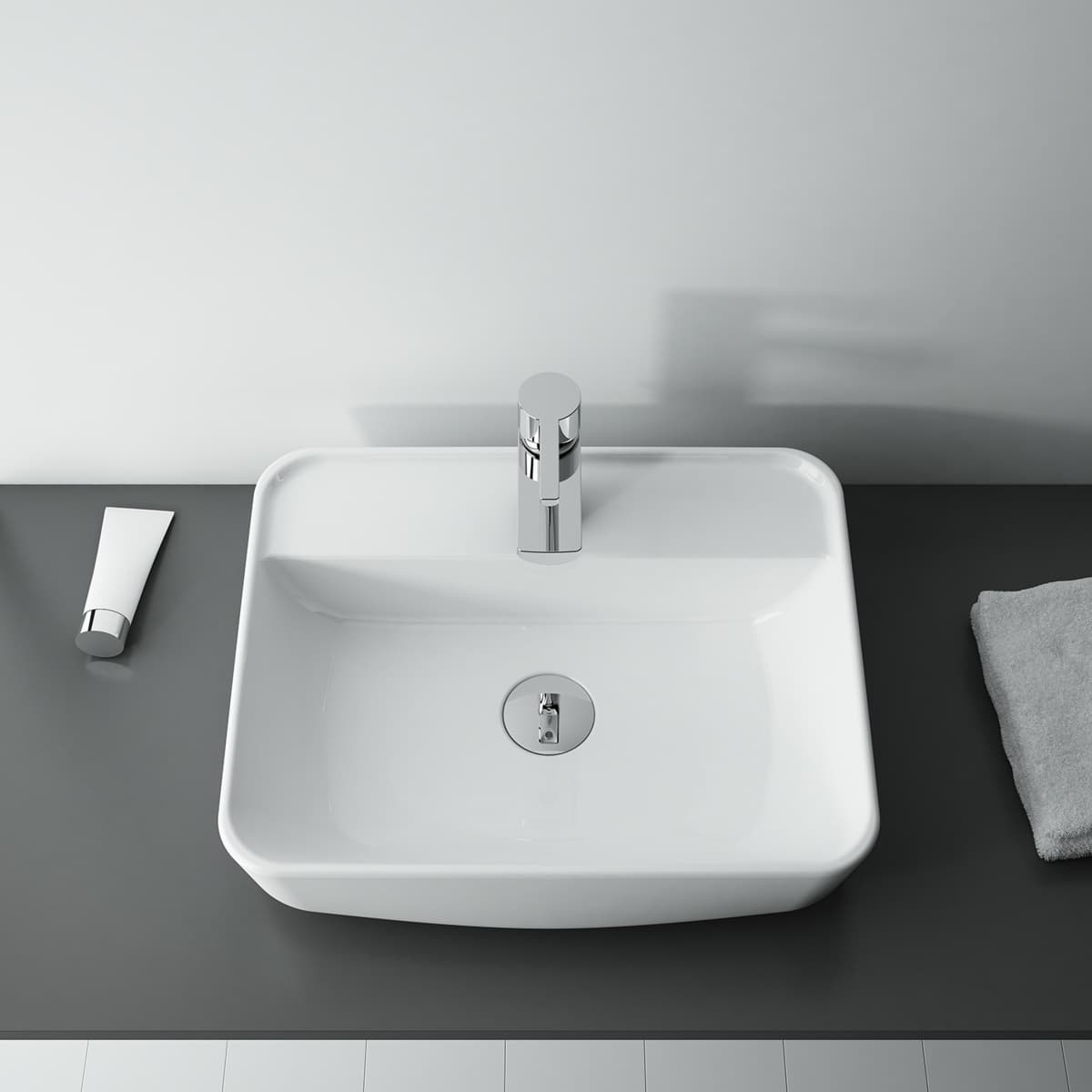 ELITA RE040500148060 145082 UMYWALKA ENZO 50x40 BLAT, CERAM WHITE P *30 - Powystawowy Zamość