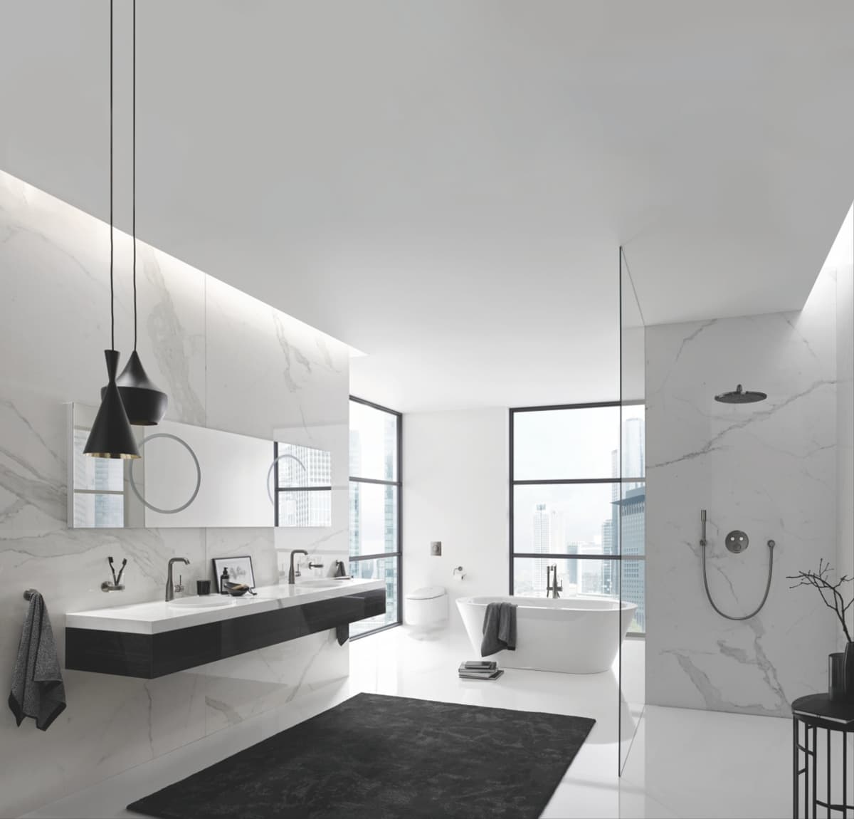 GROHE 26066AL0 RAINSHOWER COSMOPOLITAN 310 Deszczownica z ramieniem 380 mm 1 strumień brushed hard graphite P P - Powystawowy Łódź Pojezierska